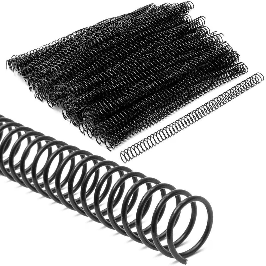 Black Spiral Binding Coils, Plastic Spines for 110 Sheets (12 in, 14mm, 4:1 Pitch, 100 Pack) Z2739