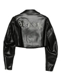 Black Comme Des Garçons zip-up biker-jacket