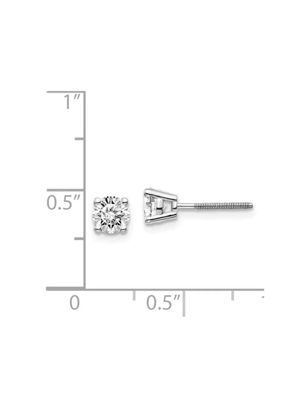 Diamond Solitaire Stud Earrings in 14K White Gold G94537