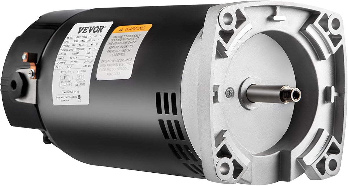 1.5 HP 3463 RPM 230/115 Volts 56Y Frame Square Flange Pool Motor M889