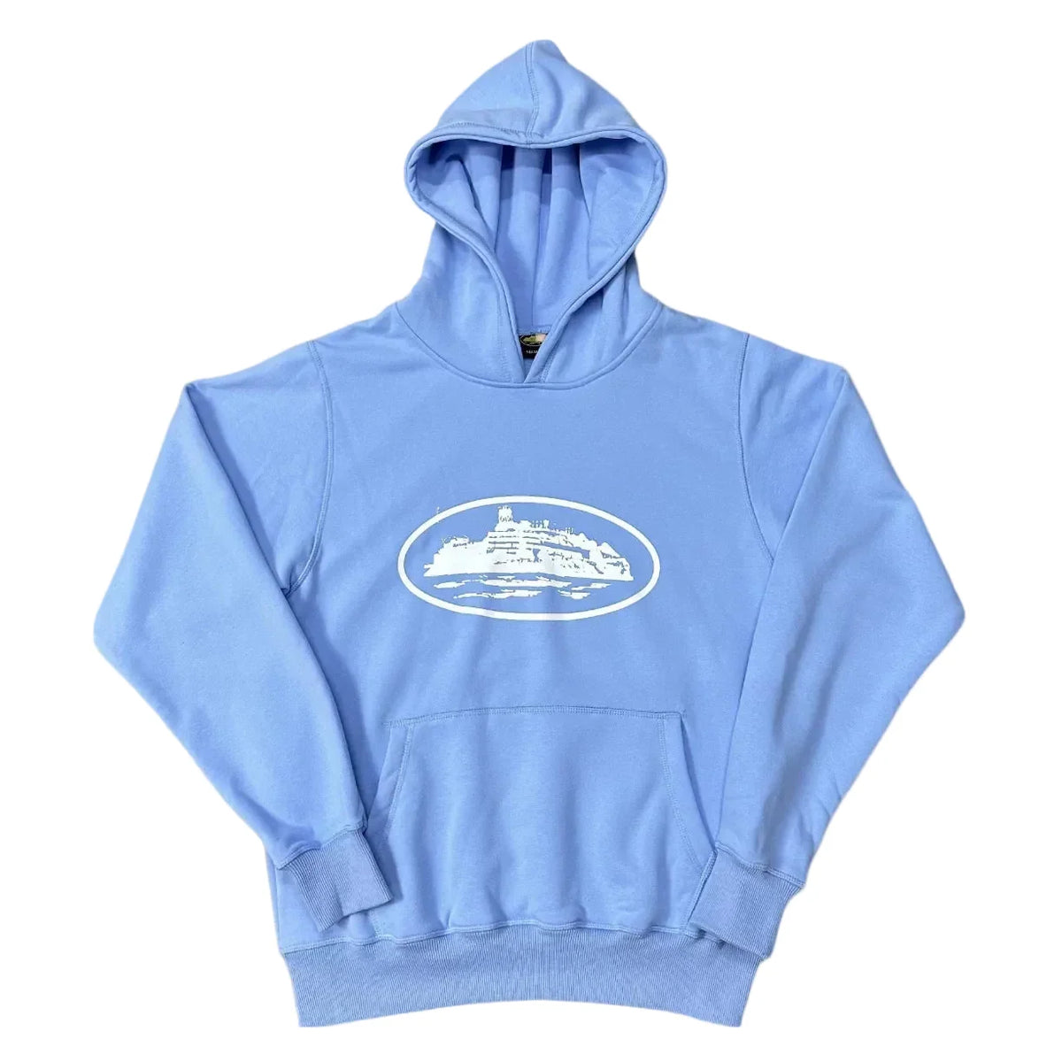 Corteiz Alcatraz Island Heavyweight Hoodie Light blue
