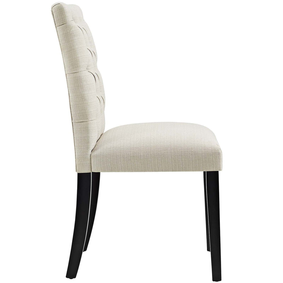 Beige Button Tufted Fabric Dining Chair L3525