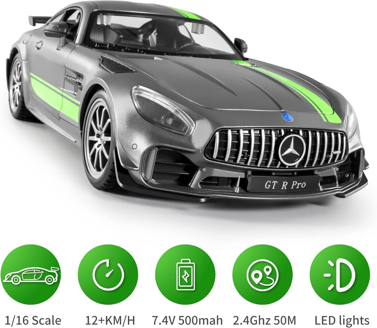 1/16 Scale RC Car with Lights, 2.4Ghz Remote Control, Pack of 2 H996840