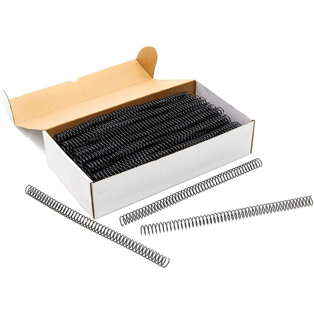 Black Spiral Binding Coils, Plastic Spines for 110 Sheets (12 in, 14mm, 4:1 Pitch, 100 Pack) Z2739