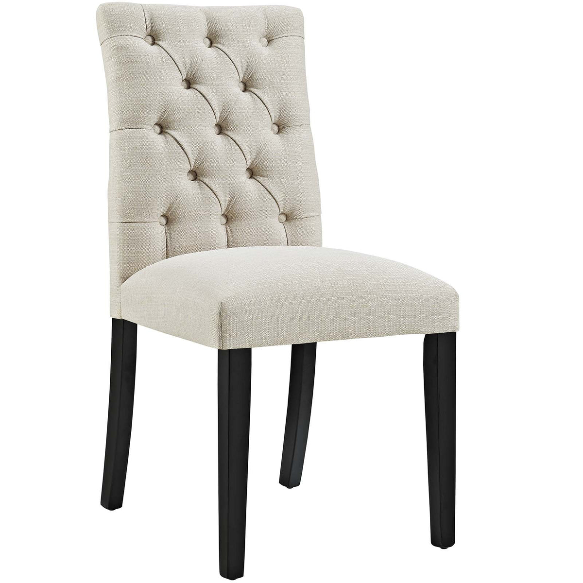 Beige Button Tufted Fabric Dining Chair L3525